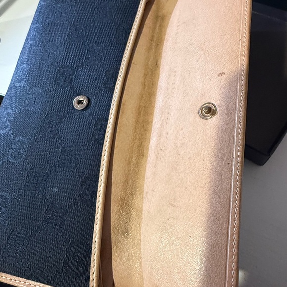 Vintage Gucci Black Horsebit Canvas Wallet with Gold Tone Trim - Picture 9 of 13